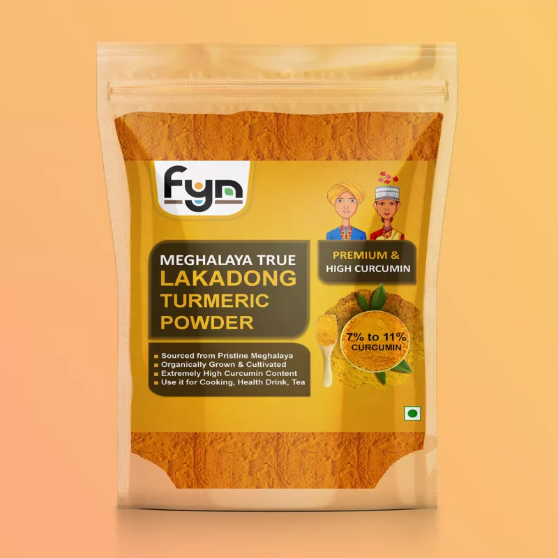 lakadong turmeric haldi high curcumin meghalaya jaintia hilla organic natural fyn agro powder spice indian